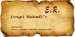 Ernyei Radomér névjegykártya